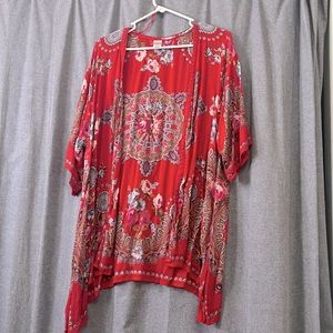 Red Floral Kimono